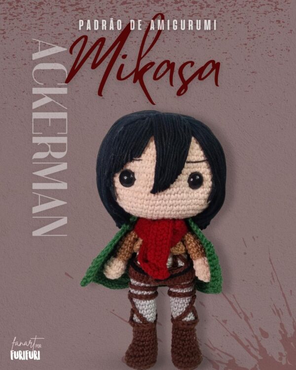 Mikasa Ackerman - Receita de Amigurumi