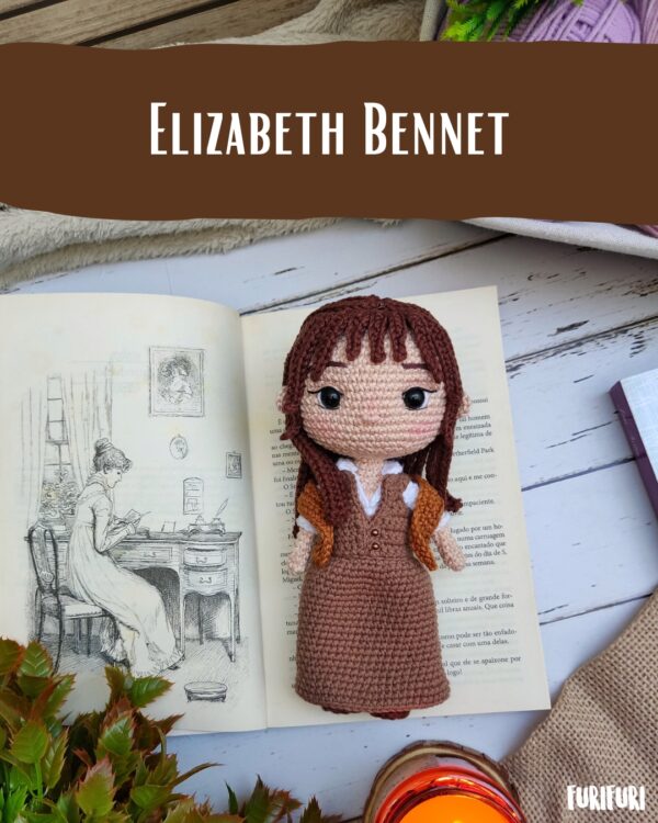 Elizabeth Bennet - Receita de Amigurumi